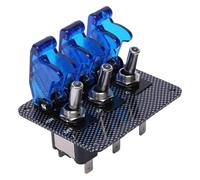 VAYEODEYU Transfer Switch, Flip-Up Start Ignition Toggle Switch DC12V-20A LED Combination Switch Carbon Fiber Panel