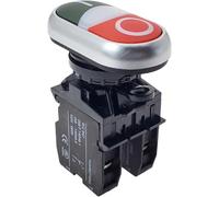 VAYEODEYU Transfer Switch, LAK42 22mm Double Head Push Button Switch Momentary 1NO1NC Silver Plated LED 6V-220V(6v)