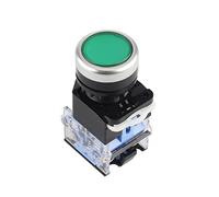 VAYEODEYU Transfer Switch, Toggle Push Button Switch LA38 1NO1NC Momentary/Latching 22mm 2-Position 10A 400V Multicolor(Green,Self locking)