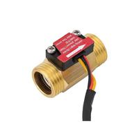 VAYEODEYU Water flow sensor, YF-B1 Digital Flow Meter G1/2 Brass Thread 1-25L/Min Gold 44x30mm
