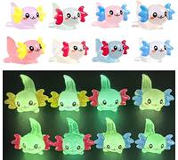 Vayfoni 16 Pcs Mini Resin Animal Figures - Cute Glowing Hexagonal Dragon Figurines - Ideal for DIY Crafts, Garden Landscapes & Dollhouse Decorations - Mini Glowing Dragon Statues