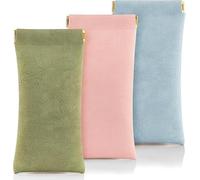 Vayfoni 3 Pack Leather Glasses Cases - soft glasses case for women - sunglasses case soft - Waterproof Sunglasses Pouch - Portable Glasses Case - Suitable for Men, Women & Kids