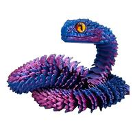 Vayfoni 3D Printed Snake Flexible Articulated Animal Model - Gradient Red Blue Snake Toy - Collectible 3D Printed Animals Decoration for Home and Office