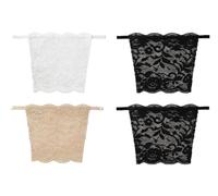 Vayfoni 4PCS Modesty Panels for Low Cut Tops - Lace Bra Insert Clips - Adjustable Mock Camisole Panel for Women - Clip On Camisoles for Dresses Blouses Shirts (Black+White+Beige)