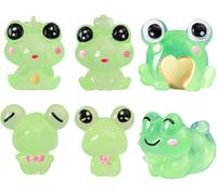 Vayfoni 6PCS Frog Car Decorations - Glow-in-the-Dark Cars Dashboard Accessories - Cute and Fun Frog Car Decorations for Dashboard, Rearview Mirror, Home, and Office Decor