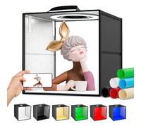 VAYOTOY Photo Studio Light Box, Photo Shooting Tent kit, Portable Folding Photography Light Tent kit with CRI >95,Dimmable LED Lights, 6 Color Backgrounds for Small Size Products, (40x40x40cm)
