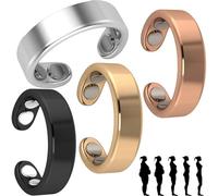 Vayro Ring Original Magnetic Wellness Ring, 2025 New Adjustable Open Stainless Steel Rings for Anxiety Reduction, Improve Blood Circulation, Energy Balance (4Pcs)