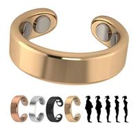 Vayro Ring Original Magnetic Wellness Ring, 2025 New Adjustable Open Stainless Steel Rings for Anxiety Reduction, Improve Blood Circulation, Energy Balance (Gold)