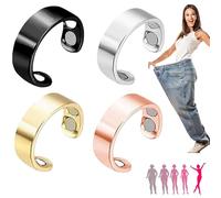 Vayro Ring Original Magnetic Wellness Ring, Adjustable Comfort Fit Open Stainless Steel Rings with 4 Strong Magnet, Improves Sleep, Eased Discomfort, Feel Lighter Wellness Rings for Men Women (Gold)