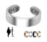 Vayro Ring Original Magnetic Wellness Rings,Adjustable Open Stainless Steel Rings with 4 Strong Magnets, Energy Balance,Magnetic Ring for Anxiety Reduction, Long-Lasting Shine, No Fading (Silver)