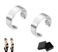 Vayros Ring, Original Magnetic Wellness Ring, Vayros Magnetic Rings, Adjustable Rings for Men and Women, Lightweight and Water-Resistant - Improves Sleep Quality & Reduces Stress (2, Silver)