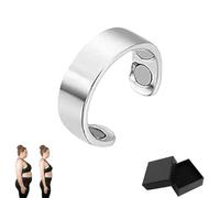 Vayros Ring, Original Magnetic Wellness Ring, Vayros Magnetic Rings, Adjustable Rings for Men and Women, Lightweight and Water-Resistant - Improves Sleep Quality & Reduces Stress (1, Silver)