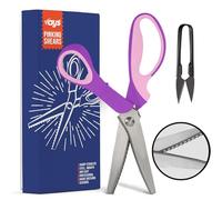 VAYS Pinking Shears for Fabric, Dressmaking & Crafting - Stainless Steel Sharp Wavy Crimping Scissors for Sewing - Thread Cutter Included (Scalloped Edge)