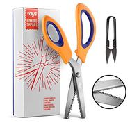 VAYS Pinking Shears for Fabric, Dressmaking & Crafting - Stainless Steel Sharp Zig Zag Crimping Scissors for Sewing - Thread Cutter Included (Serrated Edge)
