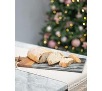 Vayu Earth Grey Marble and Acacia Wood Charcuterie Board - 44 x 23cm - Handcrafted Serving Platter for Cheese, Meats and Appetisers - Elegant Kitchen and Dining Accessory