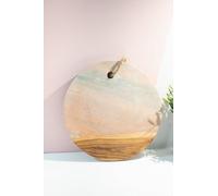 Vayu Earth Handcrafted Round Cheeseboard - 30 x 30cm Marble and Mango Wood - Rustic Serving Board for Cheese, Charcuterie, and Entertaining
