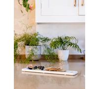 Vayu Earth Handcrafted White Marble Serving Platter 42 x 10 x 1.5cm / White
