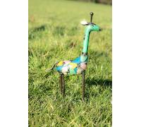 Vayu Earth Handmade Galvanised Recycled Iron Giraffe Tabletop Sculpture - Ethical Vintage Decor for Home, Garden, Office - Eco-Friendly Accent 16 x 5 x 30cm