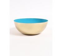 Vayu Earth Lustrous Brass & Blue Metal Spun Bowl 20 x 20 x 8cm / Gold