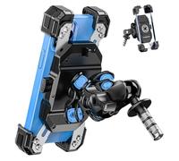 VAZESWIN Motorcycle Fork Stem Phone Mount with Vibration Dampener, Motorcycle Cell Phone Holder with Aluminum Alloy Anti-Theft Short Arm, Fits 12mm to 25.4mm Diameter Stem Tubes, for 5.5"-7.2" Phones