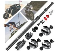 VAZESWIN Motorcycle Gopro Clamp Mount Kit, ATV UTV Selfie Stick for Insta360, Third-Person Bike Handlebar Mount with Gopro Tripod Mount, Action Camera Holder with Double Ball Head Adapter