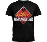 vazzic Cheap Mens Graphic Tees O-Neck Short Damageplan Mens Diamond Logo Black T-Shirt Graphic Mens Double Side T Shirts Size XXL