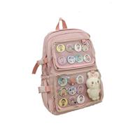 VAZZIC Cute Bag Backpack for Women, Kawaii Daypack Bookbag Itabag Clear Window for Pins Cosplay Daily Use (Color : Pink, Size : 12.2 * 5.1 * 17.3in)