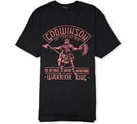 vazzic Men's GODWINSON Warrior King T-Shirt - Harold, Anglo-Saxon, Senlak, England, Englisc Size L Black