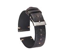 vazzic YingYou Handmade Vintage Leather Watchband Distressed Look Vegetable Tanned Leather Replacement Watch Strap 18mm 19mm 21mm 20mm 22mm (Color : 2, Size : 19mm)