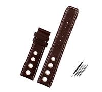 vazzic YingYou Leather Watchband 20mm Compatible With 1853 Tissot T91 Racing Sports Series Prs516 T044 Leather Business Watch Band Men's Wristband Bracele(Color:Brown white NO)