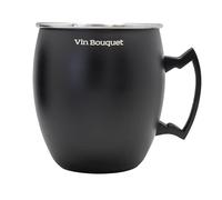 VB VIN BOUQUET FIK 1470 450ml Black Cocktail Mug, Moscow Mule Style, Stainless Steel, Sturdy and Elegant, Ideal for Cocktails and Cold Drinks