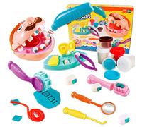 VBACALA 13 Pieces Accessories for Dentist Dentist Toys, Dentist Instruments Set Roleplay, Educational Games, Birthday Gift for Children from 3 Years, Clay for Children