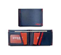 VBAX Minimalist RFID Blocking Slim Wallet for Men - Waterproof Microfiber Front Pocket Bifold Card Holder - Holds 10 Cards & Cash, Stealth Crimson Edition, One Size, Minimalist