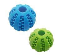 VBBTYRU 2PCS Interactive Dog Toys, Treat Dispenser Dog Toy Balls, Teething Toys, Interactive Chew Toys, Rubber Ball Chew Toys for All Dogs and Cats - 5cm and 7cm