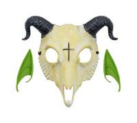 VBBTYRU Halloween Goat Horror Mask, Horror Mask, Suitable for Halloween Costume Masquerade, Devil Lucifer Horns, Easter Horror Headdress, Creepy Role Play Party