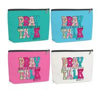 VBCVBGFH Motivational Christian Gifts for Women Girls Religious Makeup Bag,Cosmetic Bags Travel Toiletry Bag Birthday, Pray Talk0051, 9.7 x6.8 x 2 inch