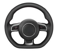 VBCXGV Black Leather Car Steering Wheel Cover, For Audi TT RS (8J) 2009-2014 RS 3 (8P) Sportback 2011-2013 RS 6 (C6) Avant