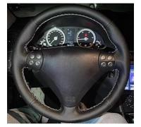 VBCXGV Black Leather Car Steering Wheel Cover Hand-Stitched, For Mercedes Benz C SLK Class W203 R171 2004-2008