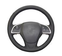 VBCXGV Black Leather Car Steering Wheel Covers Hand Sewn, For Mitsubishi Outlander 2013 2014 Mirage 2014 ASX L200 2015 2016