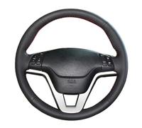 VBCXGV Black Leather Hand-stitched Car Steering Wheel Cover, For Honda CRV CR-V 2007 2008 2009 2010 2011
