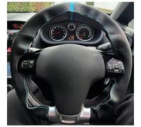 VBCXGV Black Leather Hand-stitched Car Steering Wheel Cover, For Opel Corsa OPC VXR, For Vauxhall Corsa VXR 2006-2015