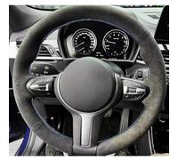 VBCXGV Black Suede Hand-stitched Car Steering Wheel Cover, For MSport F10 F12 F30 F32 F34 F45 F22 F39 F15 F16 F25 F26