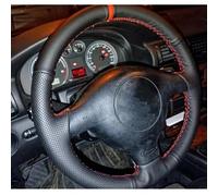 VBCXGV Car Steering Wheel Cover Black Leather Hand Sewn Accessories, For Golf 4 Passat B5 1996-2003, For Seat Leon Polo