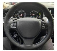 VBCXGV Car Steering Wheel Cover Black Leather Hand-stitched, For 5 6 7 Series F10 F07 F06 F12 F13 F01 F02