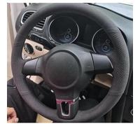 VBCXGV Car Steering Wheel Cover Black Suede Hand-stitched, For Golf 6 Mk6 Polo Sagitar Bora Santana Jetta MK5