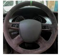 VBCXGV Car Steering Wheel Cover Black Suede Hand-stitched Interior, For Audi Old A4 B7 B8 A6 C6 2004-2011 Q5 2008-2012 Q7