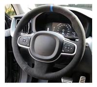 VBCXGV Car Steering Wheel Cover Black Suede Hand-stitched Interior, For Volvo S90 V90 XC90 2015 2016-2019 XC60 S60 V60