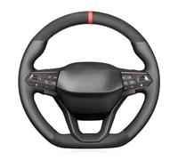 VBCXGV Car Steering Wheel Cover Black Suede Leather Hand Sewing, For Seat Leon Ateca Tarraco 2020-2021 Cupra Leon