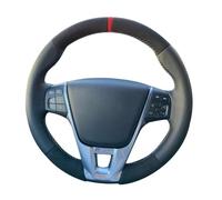 VBCXGV Car Steering Wheel Cover Black Suede Leather Hand Sewn, For VOLVO XC60 S60 V40 V60 S40 2011-2017