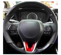 VBCXGV Car Steering Wheel Cover Carbon Black Leather Hand Sewn, For Toyota Camry Avalon Corolla Highlander RAV4